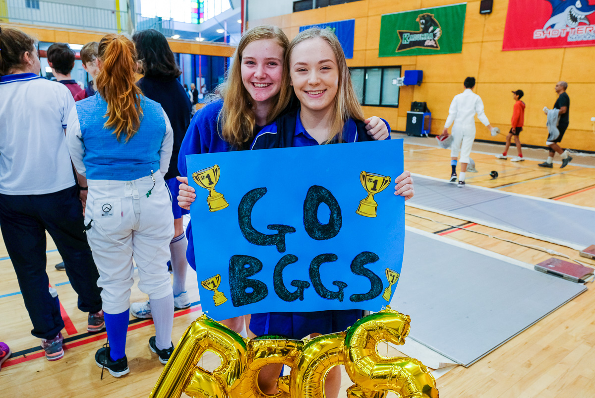 School fencing supporters