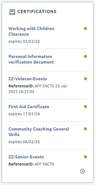 certifications